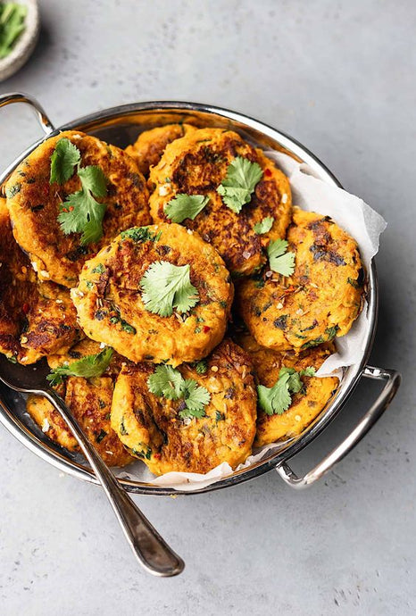 Curried Sweet Potato and Chickpea Patties