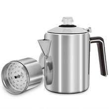 Load image into Gallery viewer, Camping Coffee Pot Stainless Steel Percolator Coffee Pot Outdoors 9 Cup Percolator Coffee Pot for Campfire
