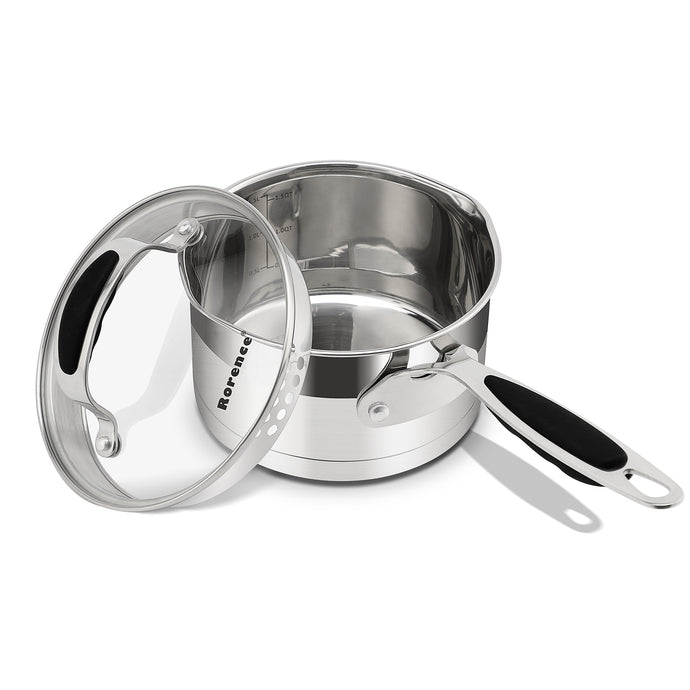 stainless steel saucepan with pour spout pots