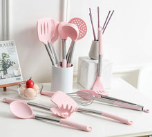 Load image into Gallery viewer, Rorence Silicone Cooking Utensil Kitchen Utensil Set 12 Pieces- Blue/Pink/Green
