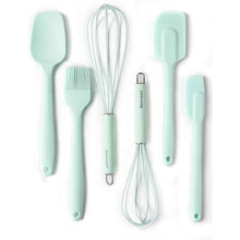 Load image into Gallery viewer, Rorence Silicone Whisk Spatula Spoonula &amp; Brush Set of 6 - Green/Red
