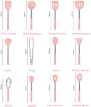 Load image into Gallery viewer, Rorence Silicone Cooking Utensil Kitchen Utensil Set 12 Pieces- Blue/Pink/Green
